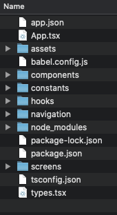 Image 3: Sample folder structure for a React Native project